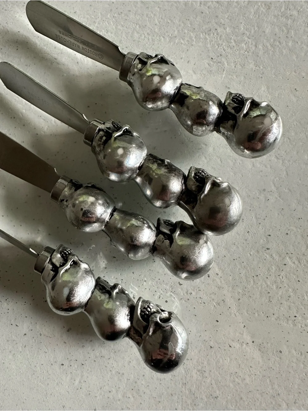 Boston Warehouse Skull Cheese Spreaders - Set of 4